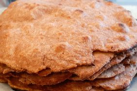 close up view of a pile of Whole Wheat Chapati on a plate