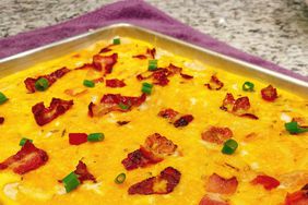Sheet Pan Breakfast Bake with eggs and bacon